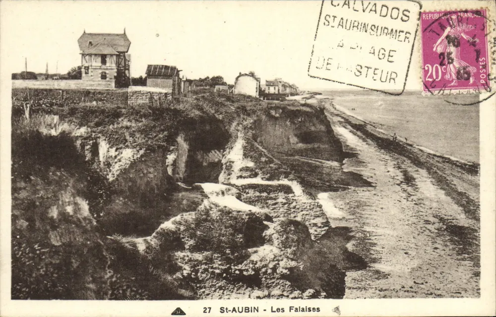 St-Aubin - Les Falaises — vista das falésias e de um edifício — n°27 - Frente