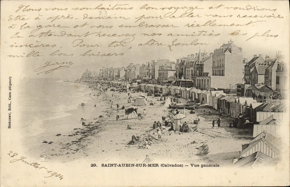 SAINT-AUBIN-SUR-MER (Calvados) — Vista geral — Brézecner, Editor, Caen (depositado) - Frente