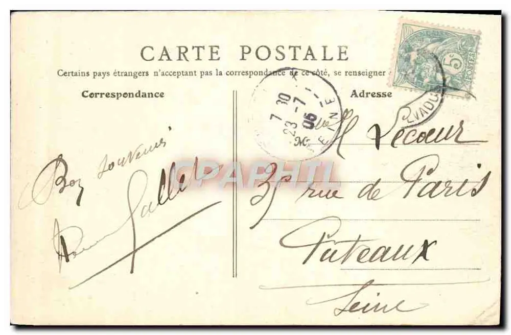 Saint-Aubin-sur-Mer (Calvados) — A Praia com Maré Alta — B.F., Paris - Verso