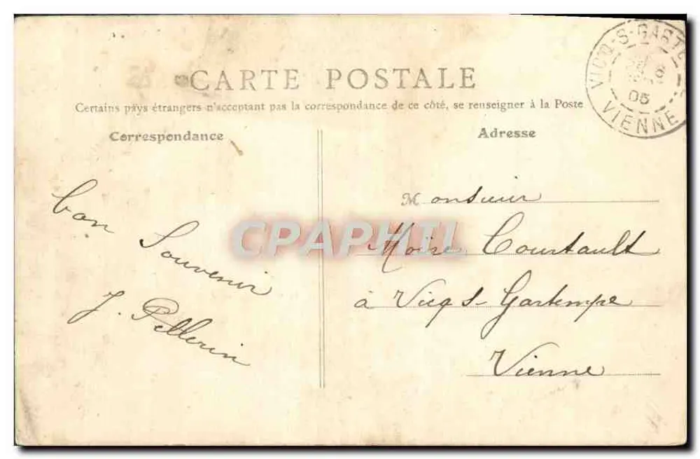 Saint-Aubin-sur-Mer (Calvados) — A Praia com maré alta — R. F., Paris, n°45 - Verso