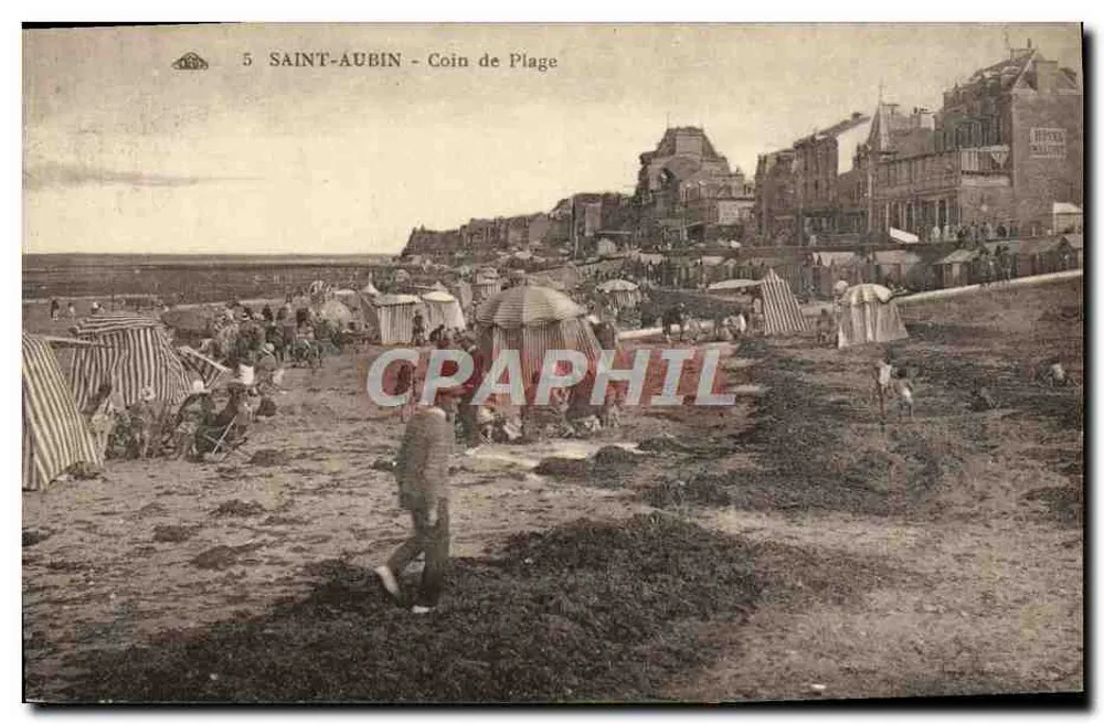 Saint-Aubin - Coin de Plage — Bilhete postal antigo n°5 — Editor: Alsciencière des Art. Photomécaniques - Frente