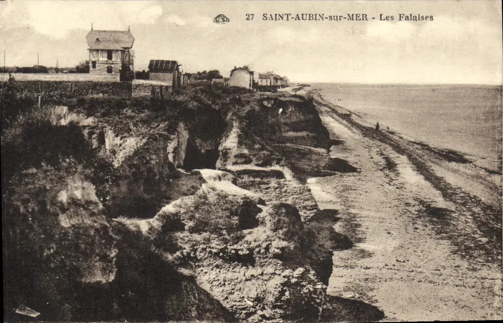 Saint-Aubin-sur-Mer — Die Klippen — Verlag: Imprimerie des Arts Graphiques de Strasbourg, Nr. 27 - Vorderseite