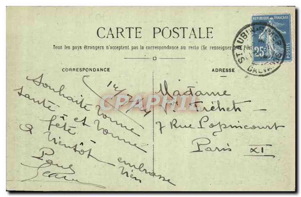 St-AUBIN-sur-MER — Maré Alta — Edição H. P. - Verso