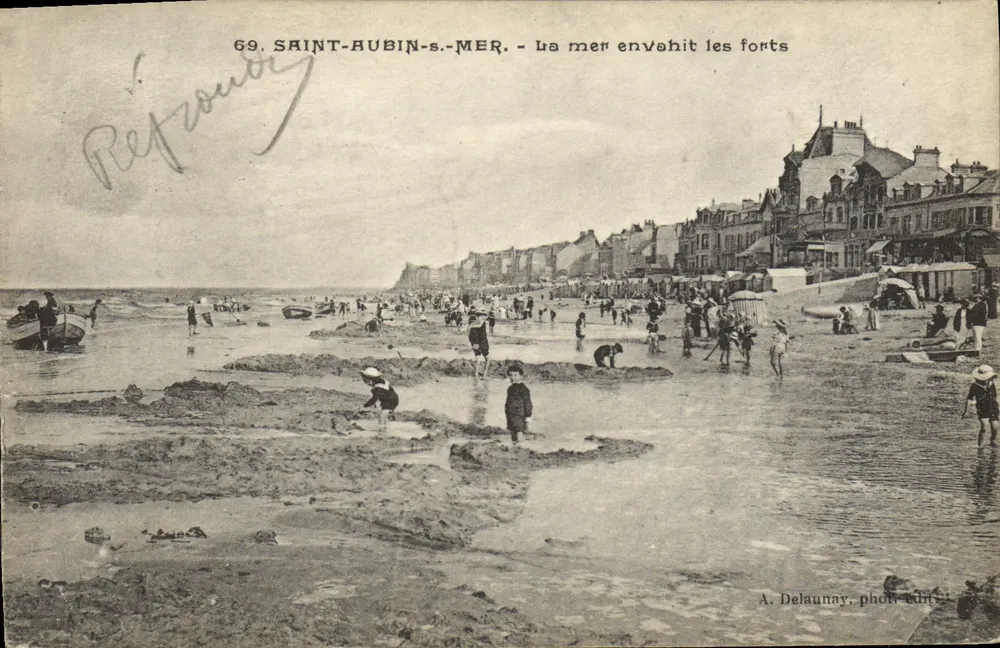 생-aubin-s.-mer — 바다가 요새를 침범함 — A. Delaunay, 사진, 출판 - 앞면