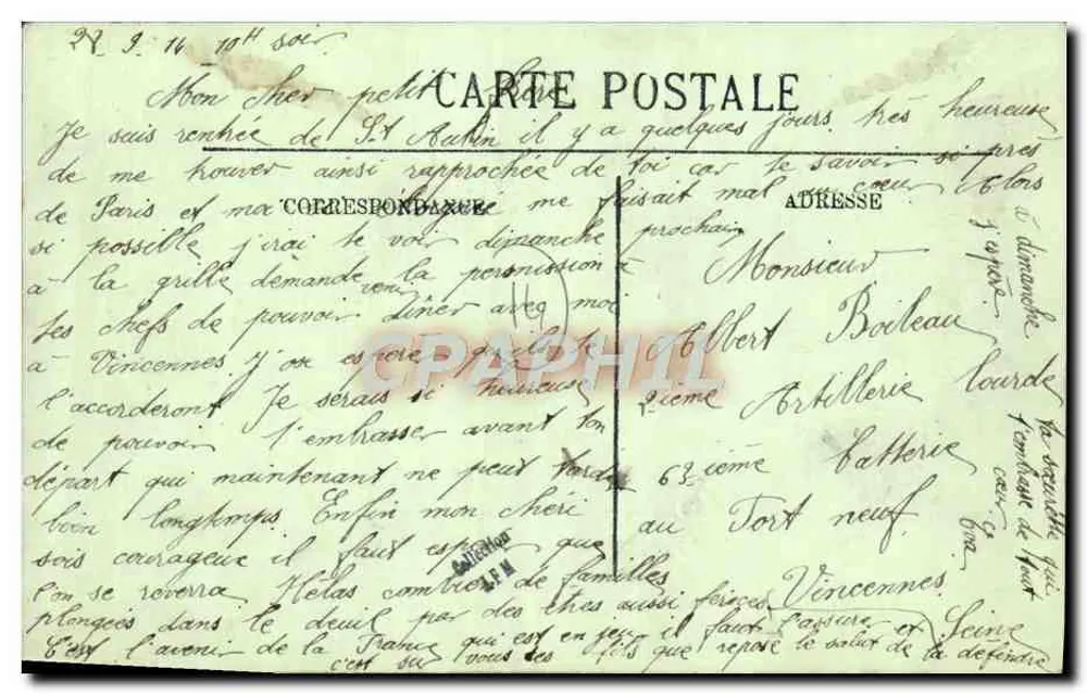 Saint-Aubin — A Digue — LL. — n° 10 - Verso