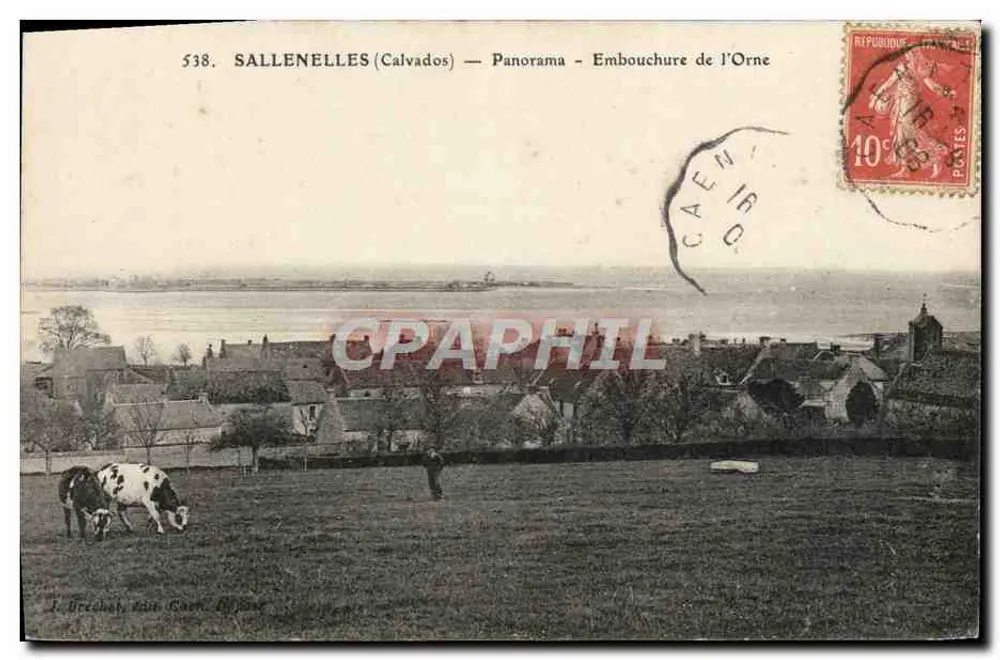 Sallenenelles (Calvados) — Panorama — Embocadura do Orne - Frente