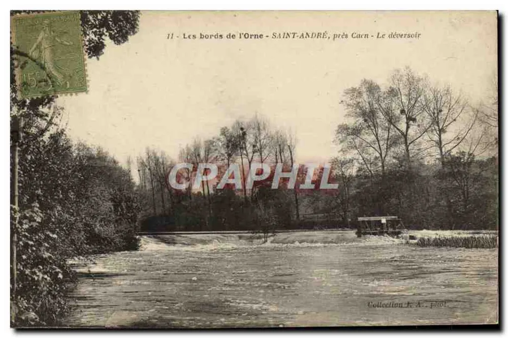 As margens do rio Orne - SAINT-ANDRÉ, perto de Cacen - O desaguador - Frente