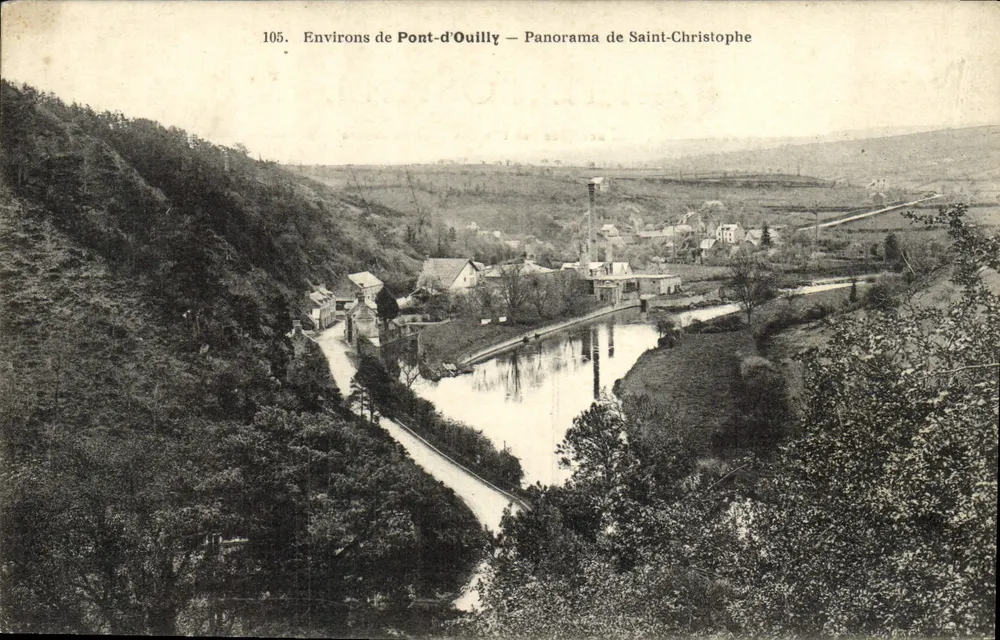 Okręgi Pont-d'Ouilly — Panorama Saint-Christophe — Wydawca nieznany, nr seryjny 105 - Awers