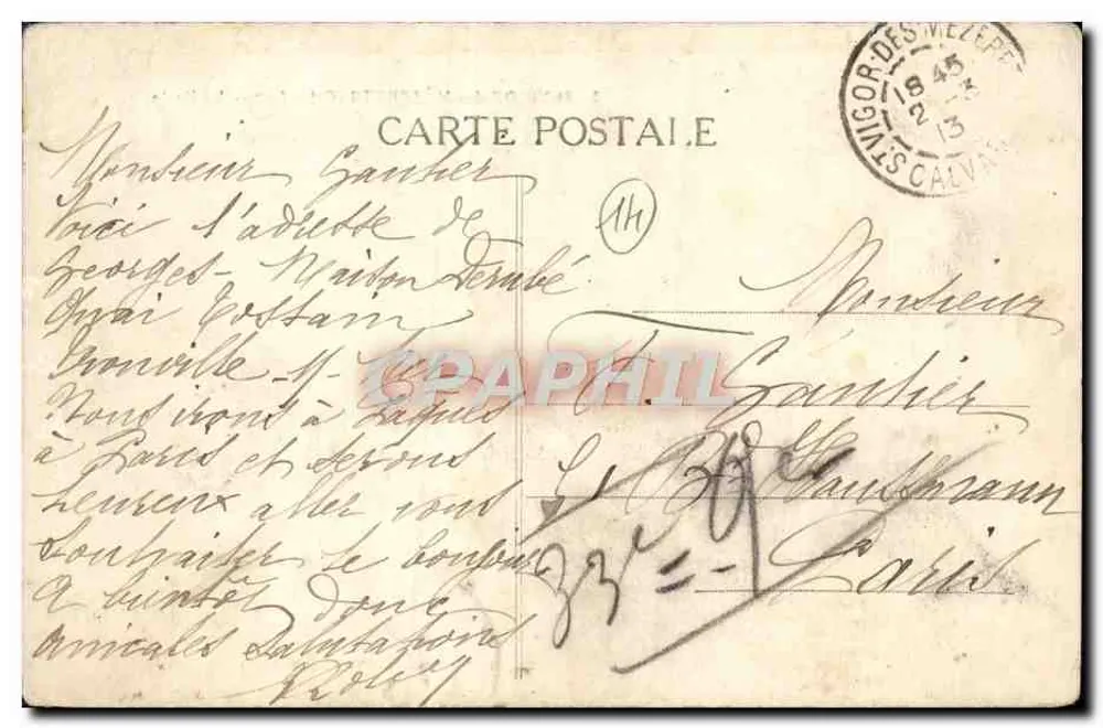 古董明信片 圣维戈德梅泽雷特 La Poste - 背面