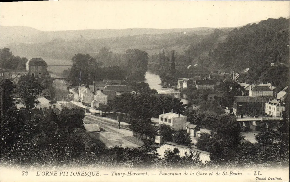Die malerische Orne — Thury-Harcourt — Panorama der Station und St-Benin — LL - Vorderseite