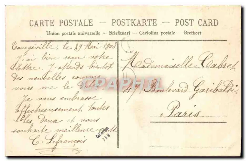Tourgeville — Château de Clairefontaine — Éditeur : Paul Soubeyran - Verso