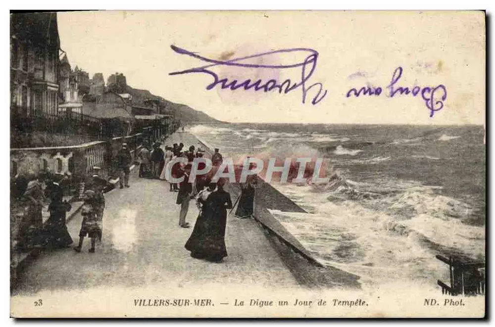 Villers-sur-Mer — Die Mole an einem Sturmtag — ND. Phot. - Vorderseite