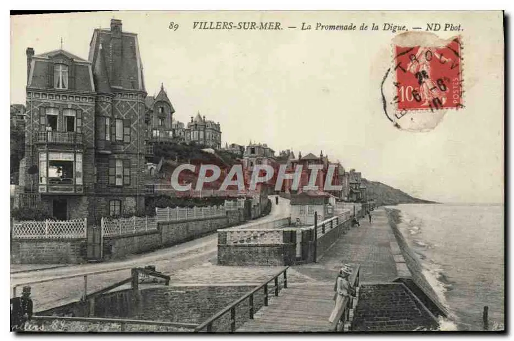 Villers-sur-Mer — Die Promenade der Digue — ND Phot. - Vorderseite