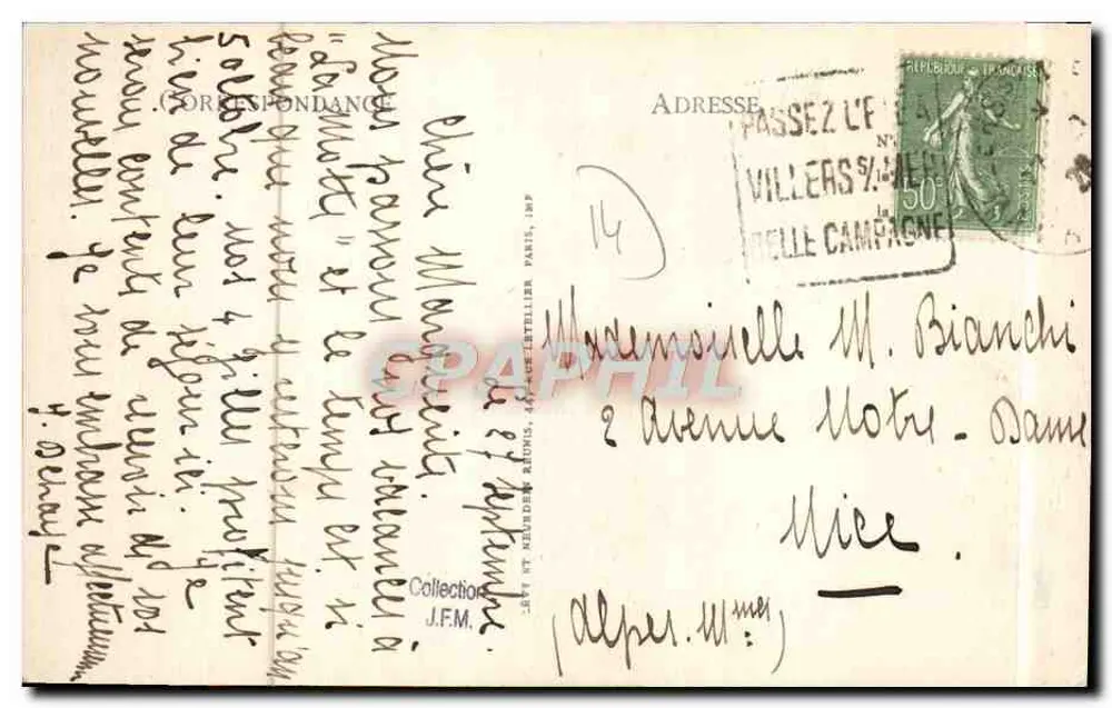 Villers-sur-Mer — Route de Deauville — LL. Verleger LL, Nr. 10 - Rückseite