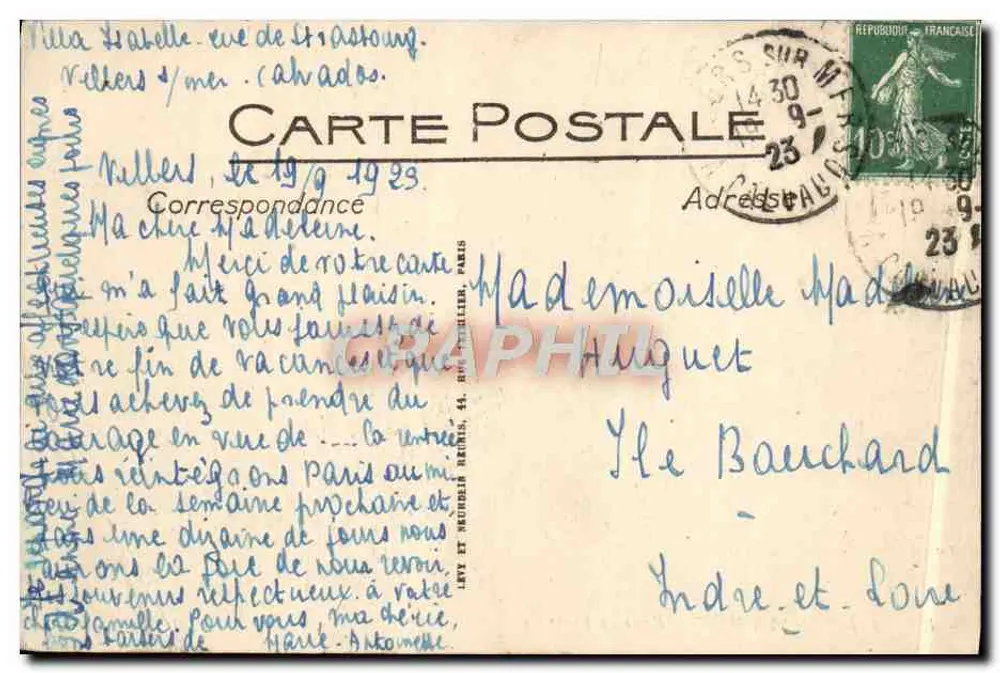 Villers-sur-Mer — Route de Deauville — Verlag L.L. Nr. 10 - Rückseite
