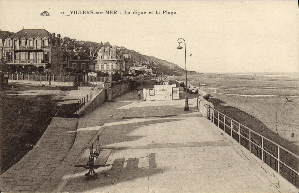 Villers-sur-Mer — Die Mole und die Strandpromenade — Verlag Hug, Nr. 21 - Vorderseite