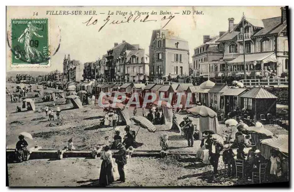 Villers-sur-Mer — Die Strandpromenade zur Badezeit — ND Phot. - Vorderseite