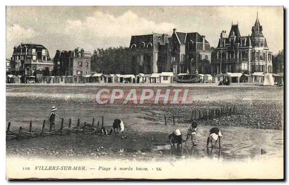 Villers-sur-Mer — Praia com maré baixa — LL, n° 110 - Frente