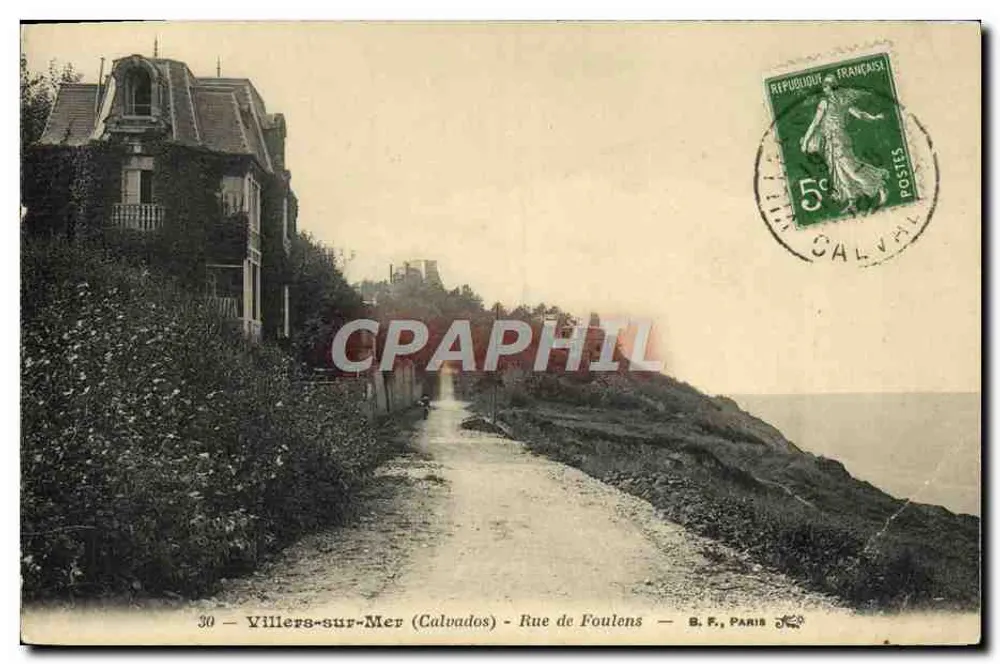 Villers-sur-Mer (Calvados) — Rue de Foulens — B. F., Paris - Vorderseite