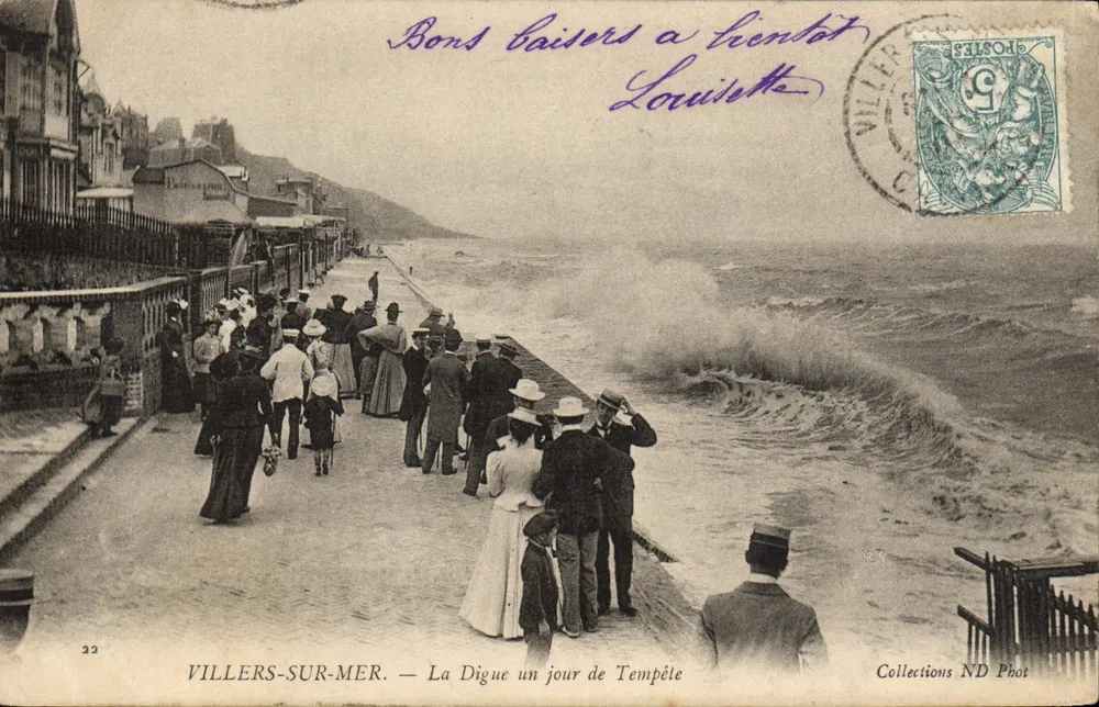 Villers-sur-Mer — Die Digue an einem Sturmtag — Collections ND Phot - Vorderseite