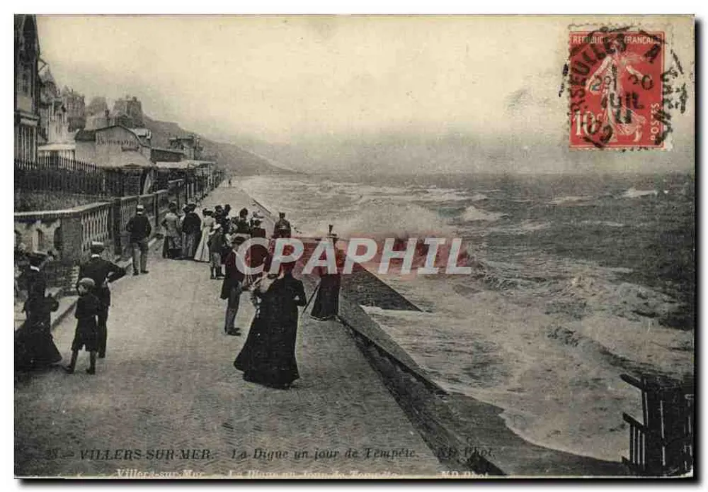 Villers-sur-Mer — Die Digue an einem Sturmtag — ND Phot. - Vorderseite