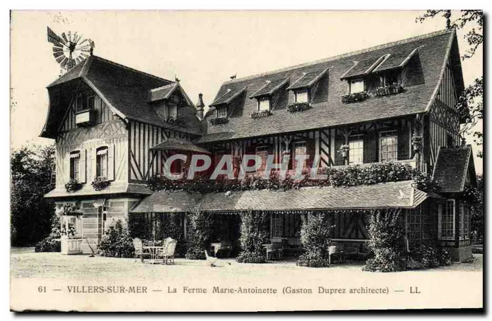 Villers-sur-Mer — Ansicht der Ferme Marie-Antoinette (Architekt Gaston Duprez) — LL - Vorderseite