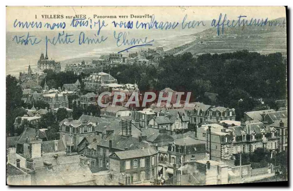 Villers-sur-Mer — Panorama in Richtung Deauville — unbekannter Verlag, Seriennummer 1 - Vorderseite