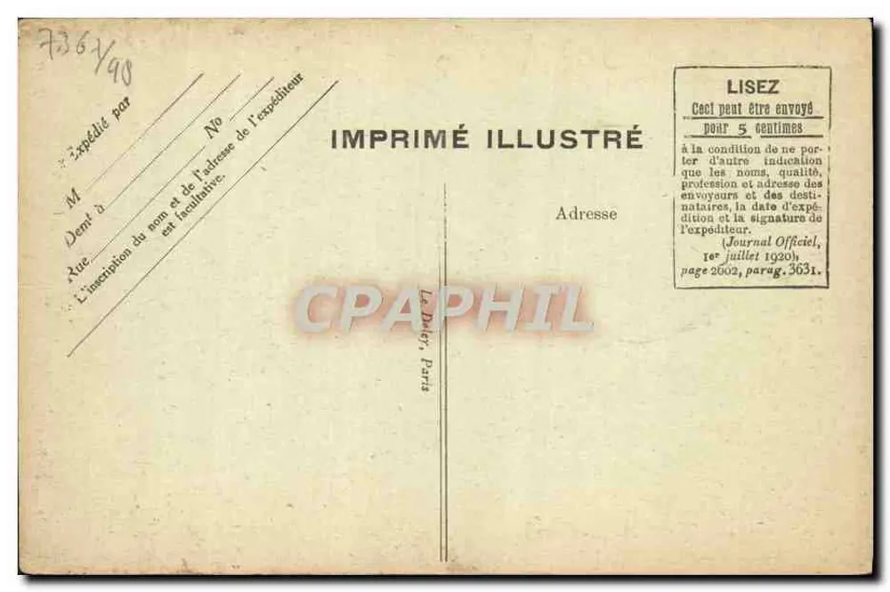 Villerville — O Calvário — Imprimé Illustré - Verso
