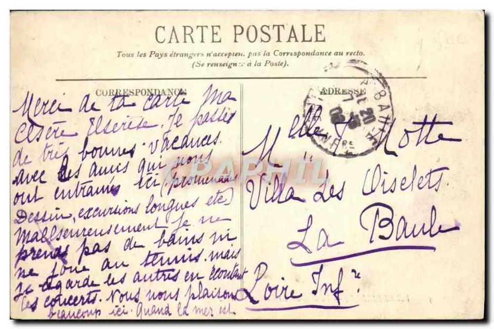 Villerville — A descida do Casino — LL. - Verso