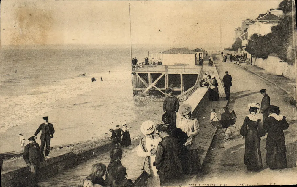 Villepinte — Vista da praia e do cais — Editor: S. Villepinte, n° 11 - Frente
