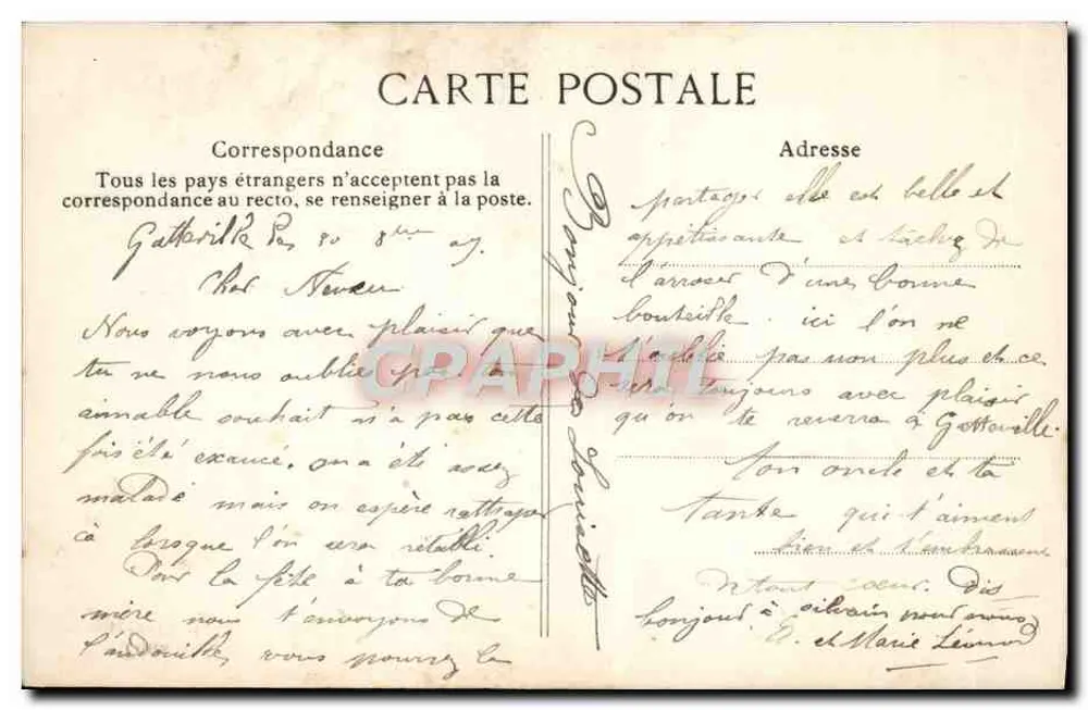L'Andouille de Vire — humoristische scène — G. Jeanne, Edit. Fot. Fétis, ingeschreven - Achterkant
