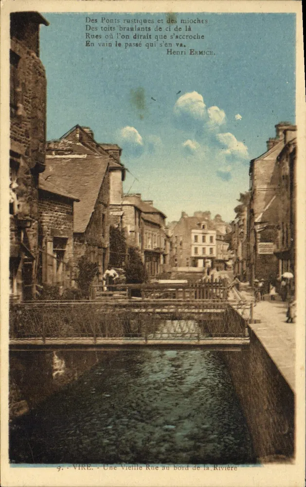 VIRE - Eine alte Straße am Ufer des Flusses — Henri Ermice, Editionen H. Ermice, Nr. 9 - Vorderseite