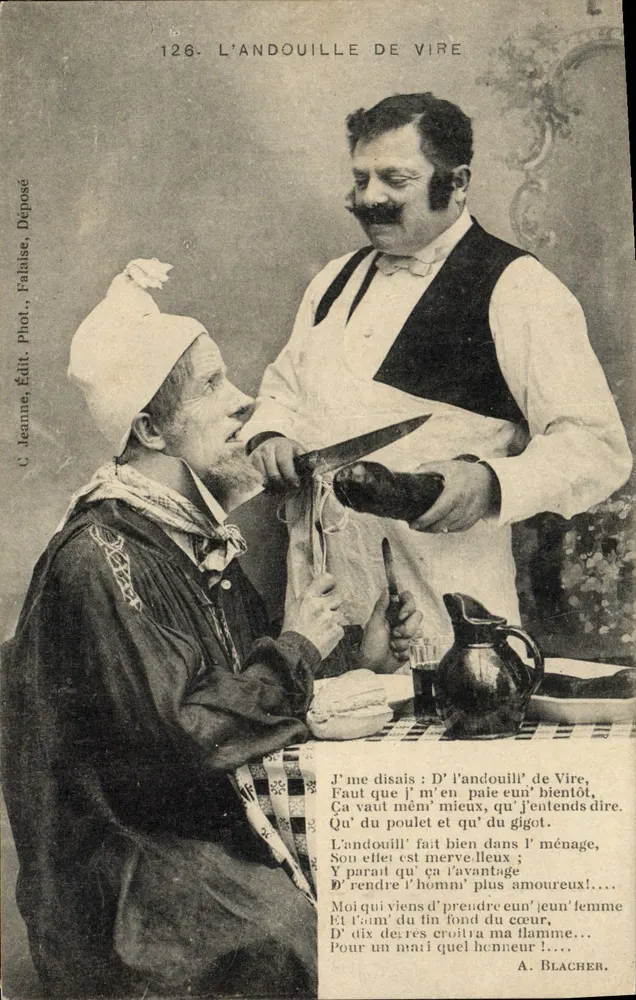 A Andouille de Vire — cena humorística — C. Jeanne, Edição Fotográfica Falaise, n°126 - Frente