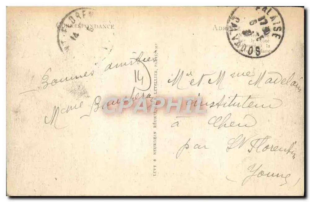 FALAISE — Rathaus und die Statue Wilhelms des Eroberers — Verlag unbekannt, n° 59 - Rückseite