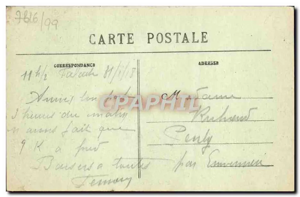 Falaise — Kasernen Dumont-d'Urville — C. Jeanne, Verlag-Fotograf Falaise, Nr. 33 - Rückseite