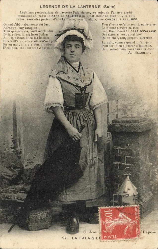 Frau im Falaisian-Kostüm — Legende der Laterne (Fortsetzung) — C. Jeannin, Nr. 97 - Vorderseite