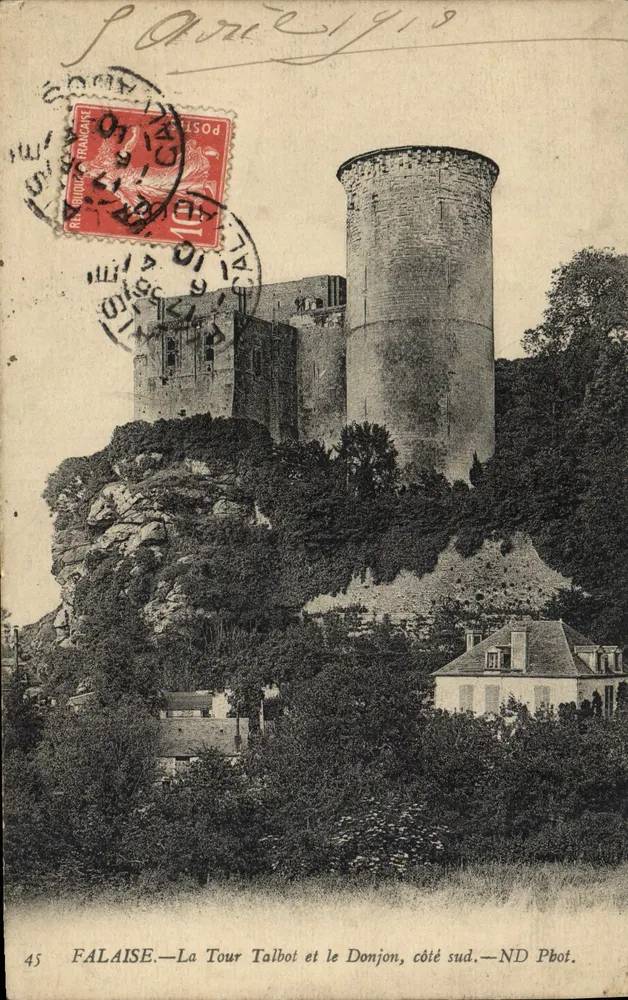 Falaise — La Tour Talbot und der Donjon, südliche Seite — ND Pbot. - Vorderseite