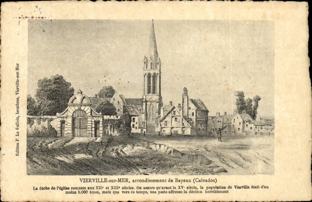Vierville-sur-Mer — Kirche und Dorf — Edition F. Le Gallois, Vierville-sur-Mer - Vorderseite