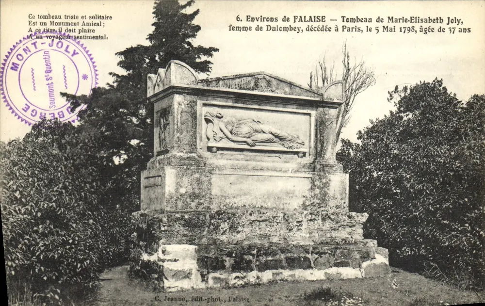 Um FALAISE — Grab von Marie-Elisabeth Joly, Frau von Dulombey, verstorben in Paris am 5. Mai 1798, 37 Jahre alt — C. Jeanne, Verlag-Fotograf, Falaise - Vorderseite