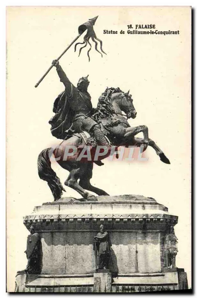 Estátua de Guilherme o Conquistador — Falaise — editor A. Loubet, n°38 - Frente