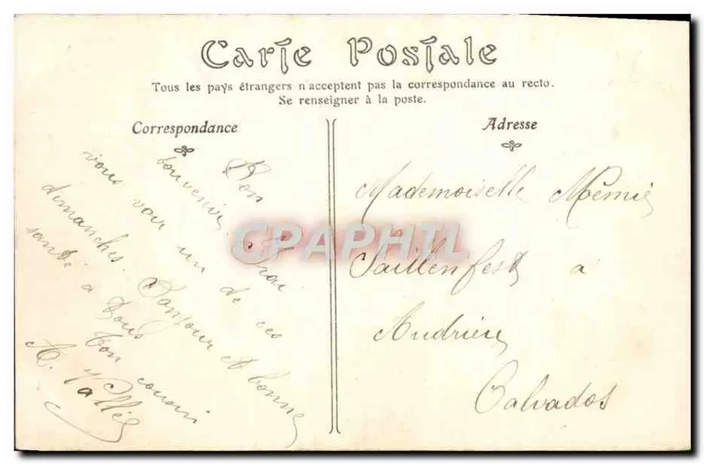 Falaise — Le Château, vue d'ensemble, côté sud — éditeur impr. sur la carte, n° 43 - Verso