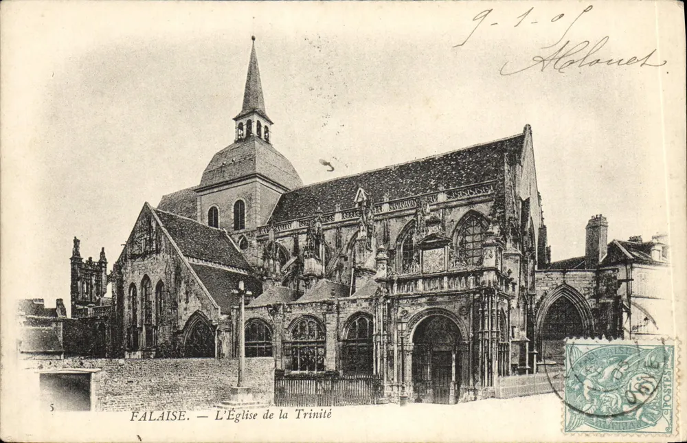FALAISE — A Igreja da Trindade — Estabelecimentos Fotográficos Neurdein Irmãos, Paris - Frente