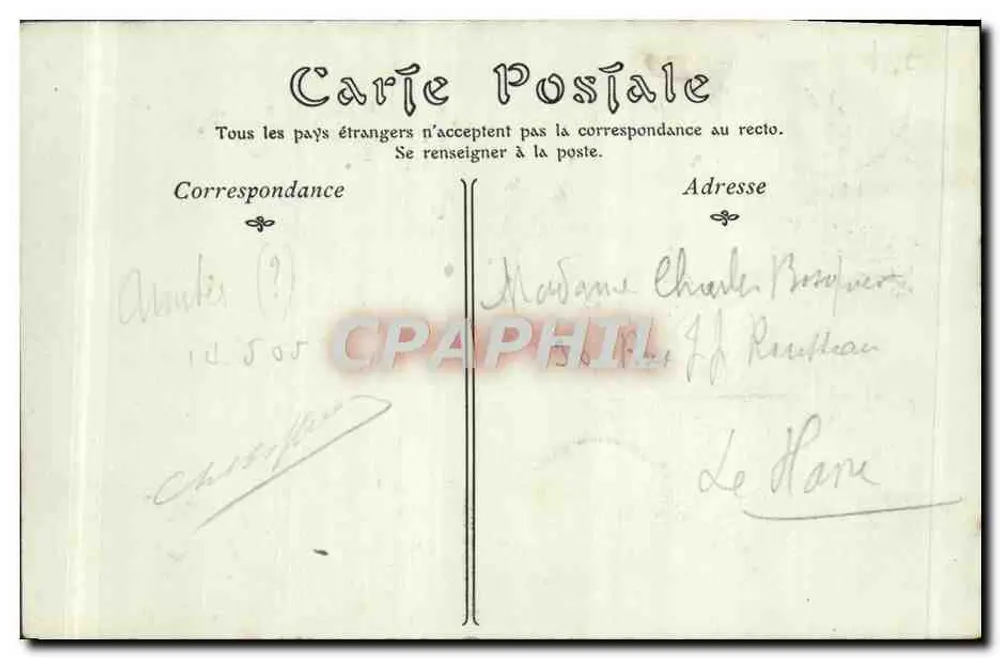 Falaise — Tumba de Marie Joly — editor N.D. P.89 - Reverso