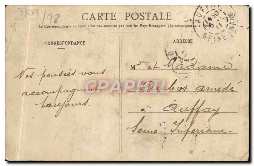 Die Laterne des Mannes aus Falaise — Karnevals-Szene — unbekannter Verleger, Nr. 4 - Rückseite