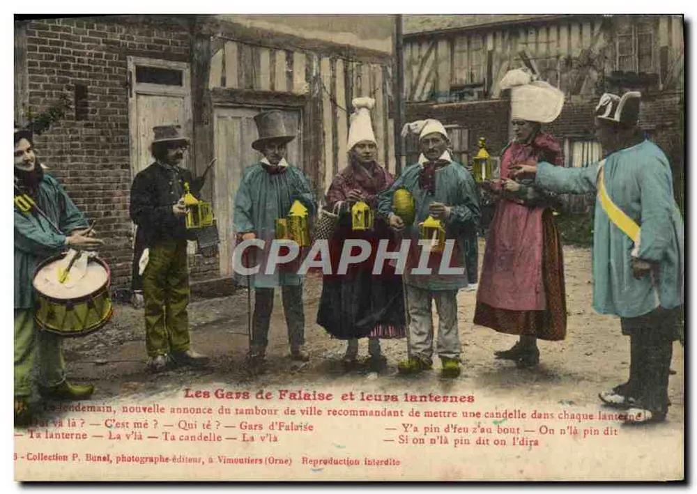 Die Männer von Falaise und ihre Laternen — Sammlung P. Bünel, Fotograf-Verleger, in Vimoutiers (Orne) - Vorderseite