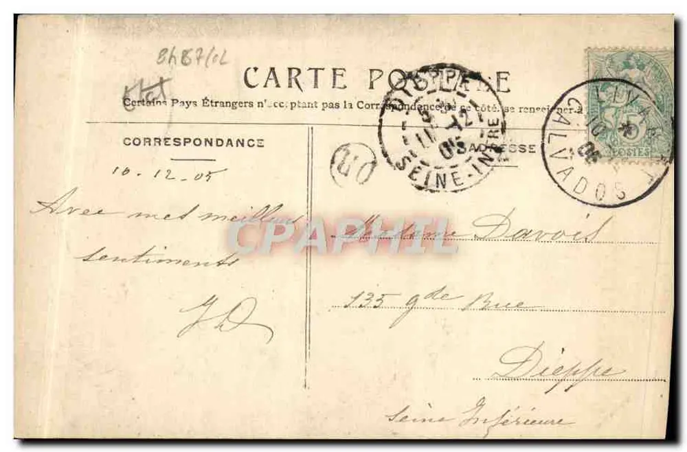 Der Mann von Falaise — Legende der Laterne — C. Jeanne, Verlag-Fotograf, Falaise, Nr. 19 - Rückseite