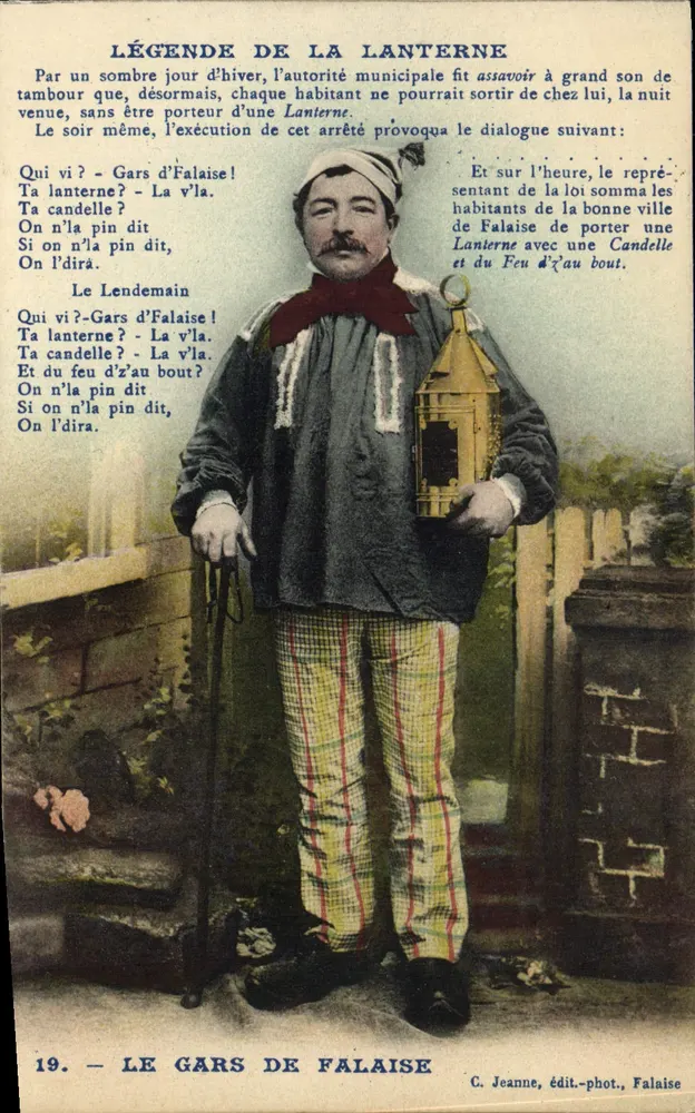 Der Mann von Falaise — Legende der Laterne — C. Jeanne, Verlag-Fotograf, Falaise - Vorderseite