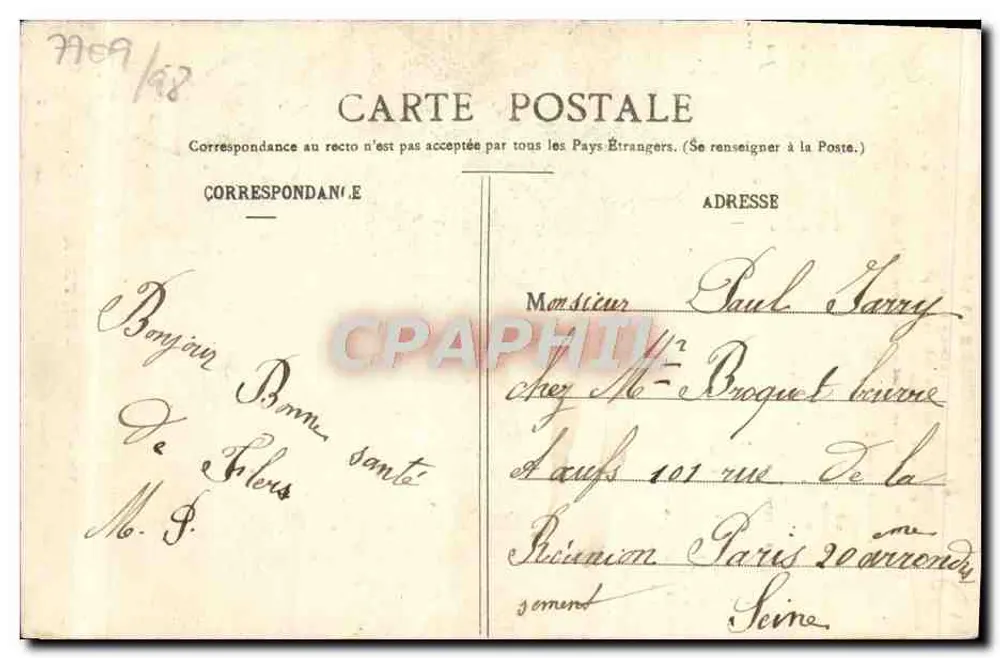 Der Mann von Falaise — Legende der Laterne — C. Jeanne, Verlag-Fotograf, Falaise - Rückseite