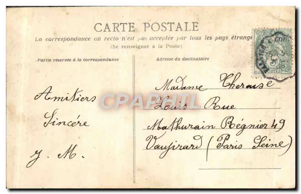 Le Gars de Falaise — Legende der Laterne — C. Jeanne, Verlag-Fotograf, Falaise, Nr. 19 - Rückseite