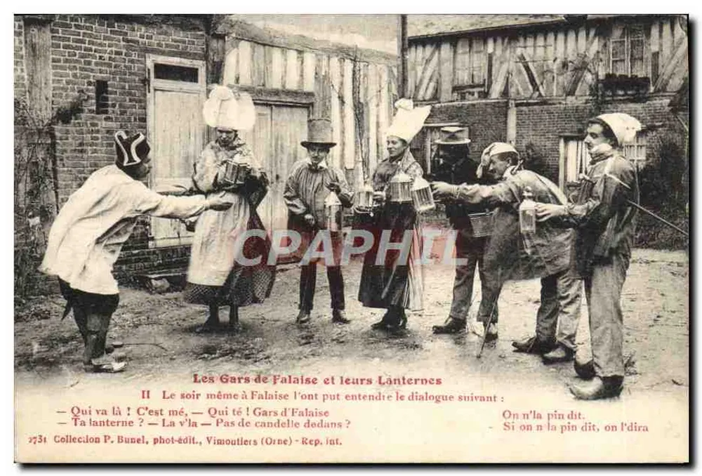 Les Gars de Falaise et leurs Lanternes — Collection P. Bunel, phot.-édit., Vimoutiers (Orne) — n° 273 - Vorderseite